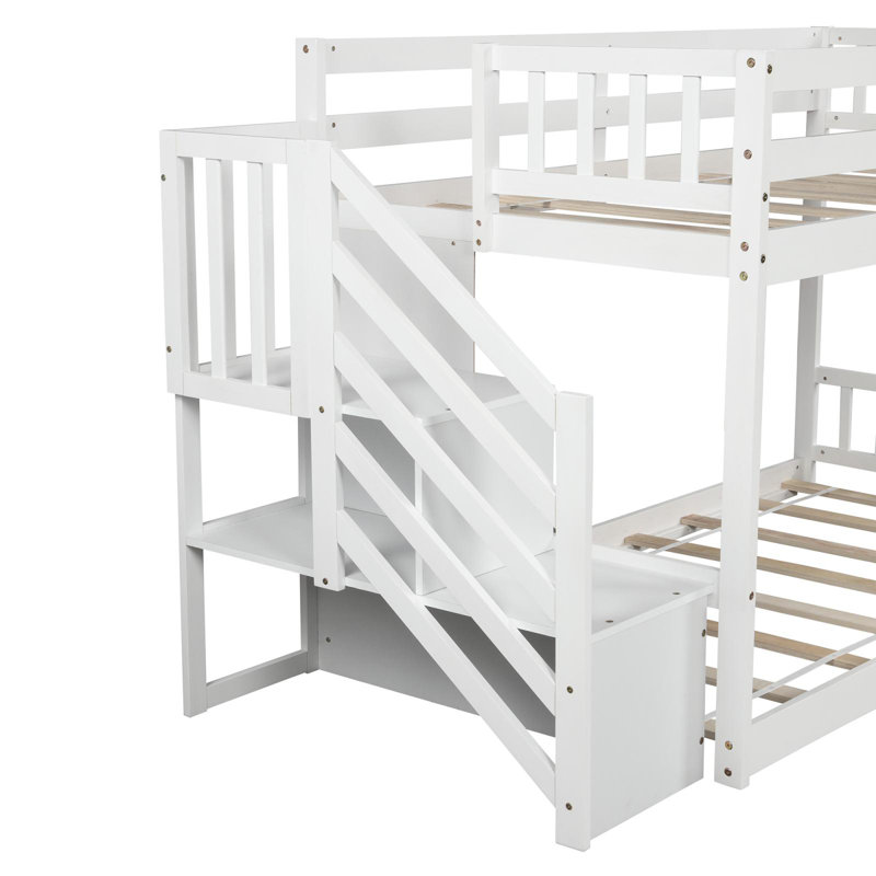 Lit superposé simple en bois massif Kena par Harriet Bee, Blanc