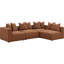 Canapé modulaire avec repose-pieds Hani, brun riche, 10 coussins Hani