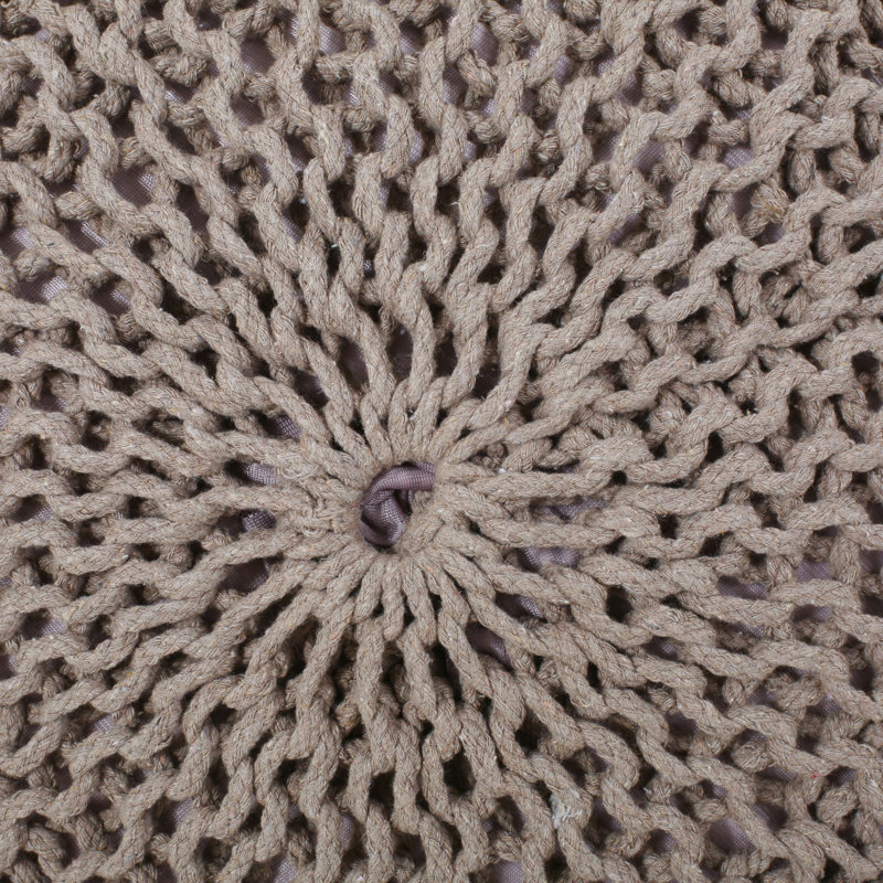 Upholstered Pouf, Brown