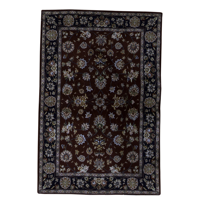 Moroccan Hand-Knotted Wool Navy/Red/White Area Rug