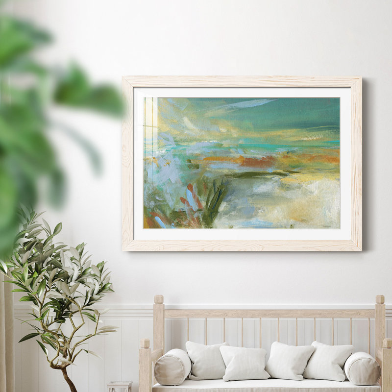 Plage de sable - peinture encadrée, H 37,5 po x l 27,5 po x P 1,5 po, Blanc, Blanc