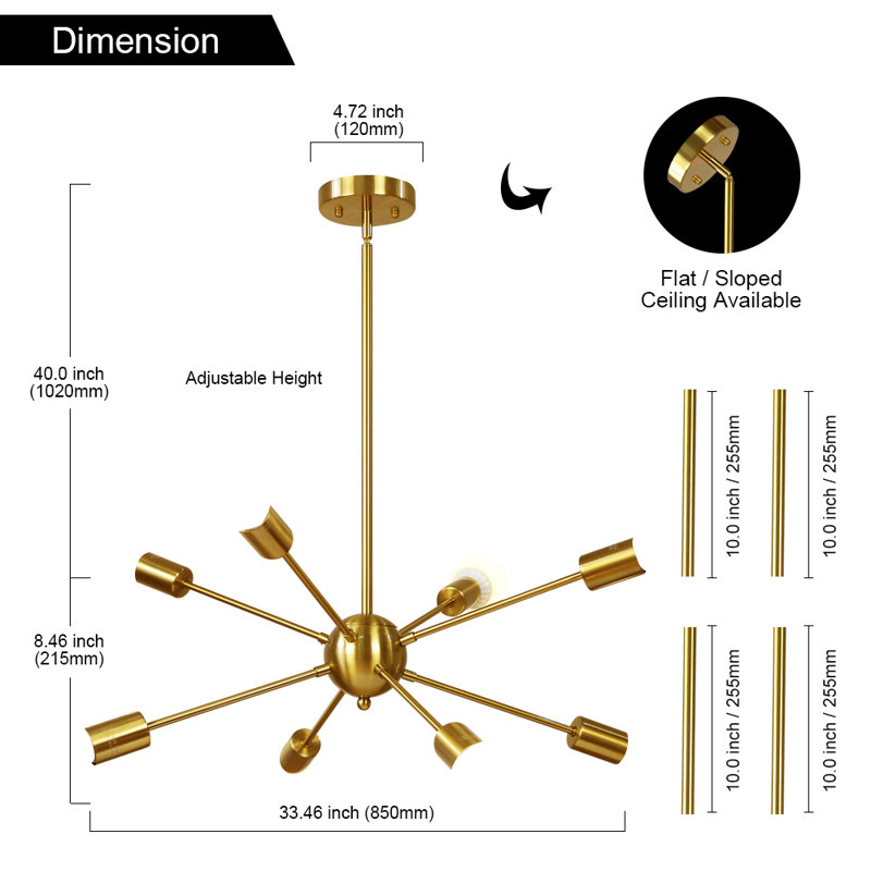 Lustre à 8 lumières Kusiak