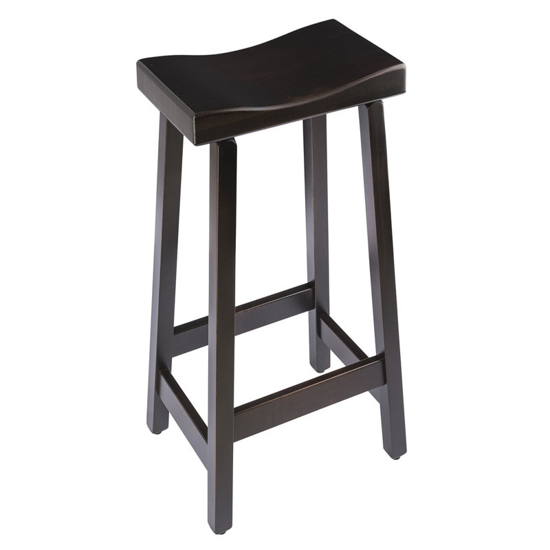 Cambon Solid Wood Counter Stool, Onyx, Bar Stool (30" Seat Height)
