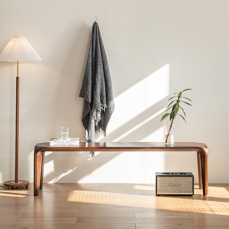 Banc tricoté noir et blanc de style moderne du milieu du siècle, 150 cm (59,06 po), pour bout de lit/tabouret à chaussures