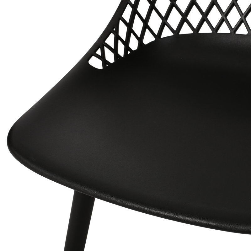 Stylish Outdoor Seating - Lily Chair In Black Polypropylene With Construction And Weather Resistance, 32.48 In. Height Elegant Chair Resistance Modern Design, 17.72 Depth, 9.57 Lb Weight