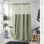 Rideau de douche à tissage gaufré moderne pour salle de bain avec dessus en filet et ensembles de doublure
