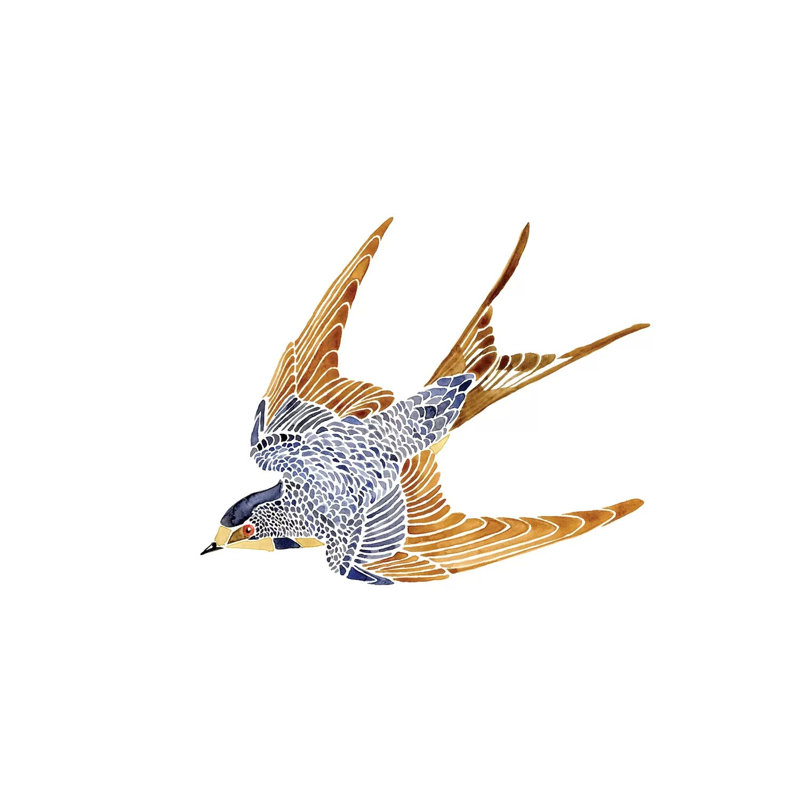 Jeweled Barn Swallow II by Jacob Green - Wrapped Canvas Print, 20.32cm H x 30.48cm W x 1.905cm D