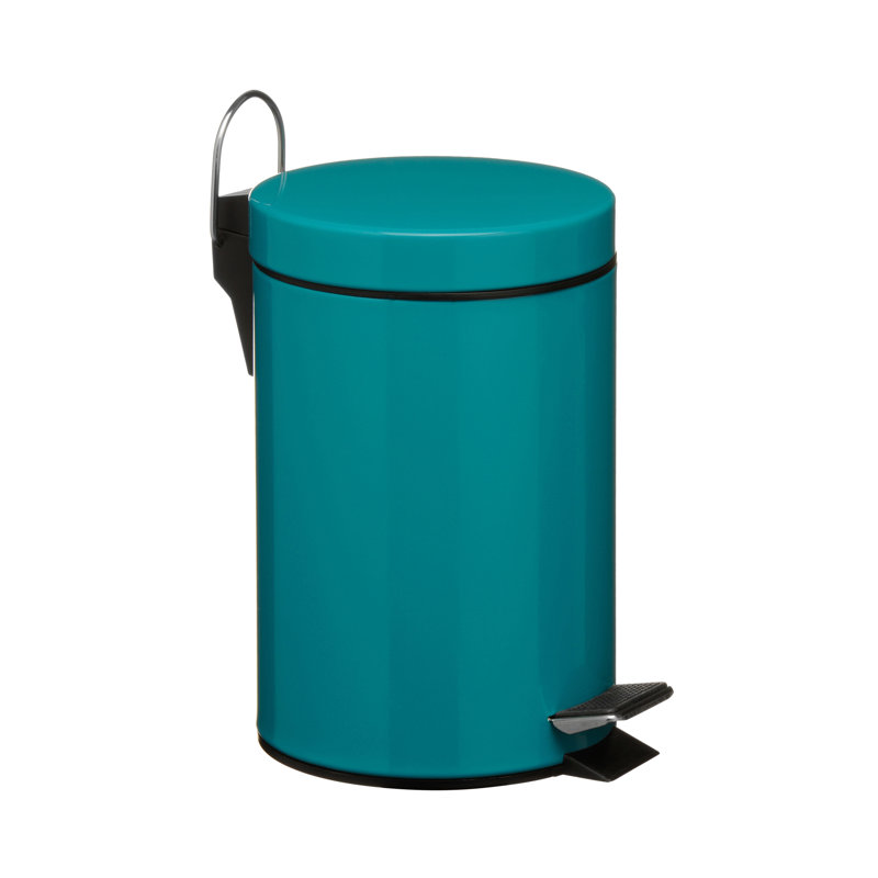 Steel Step On and Odour Seal Kitchen Rubbish Bin - 0.79 L, Turquoise