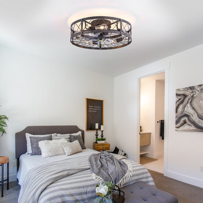 Ventilateur de plafond encastré 24 "avec lumières et télécommande