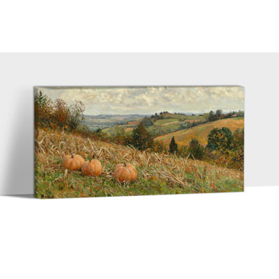 Catoe - automne, décoration murale, paysage d'automne de campagne, art mural sur toile pour le salon, œuvre de l'Action de grâce pour la décoration murale, reproduction sur toile encadrée, 12 po x 24 po
