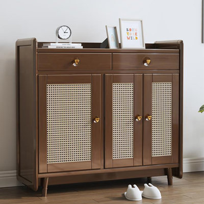 Simple And Modern Rattan Shoe Storage Cabinet