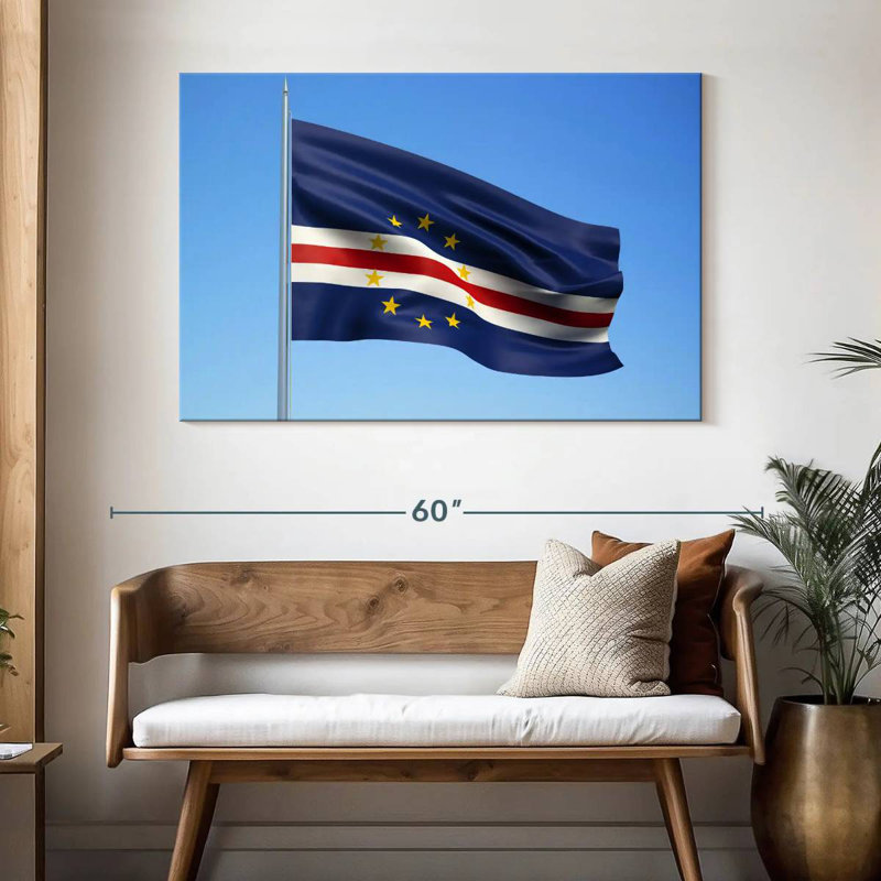 Ciel bleu, drapeau du Cap-Vert, H 32 po x l 48 po