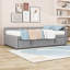 Lit de jour double rembourré en forme de L avec lit gigogne simple-1217777519