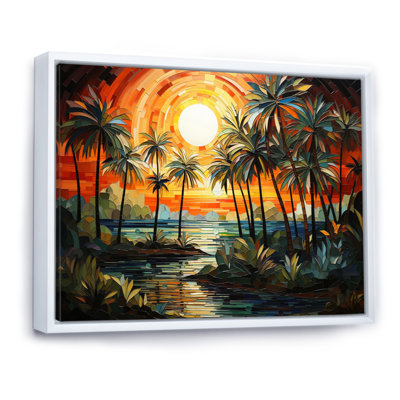 " Orange Palm Trees Mosaic V "