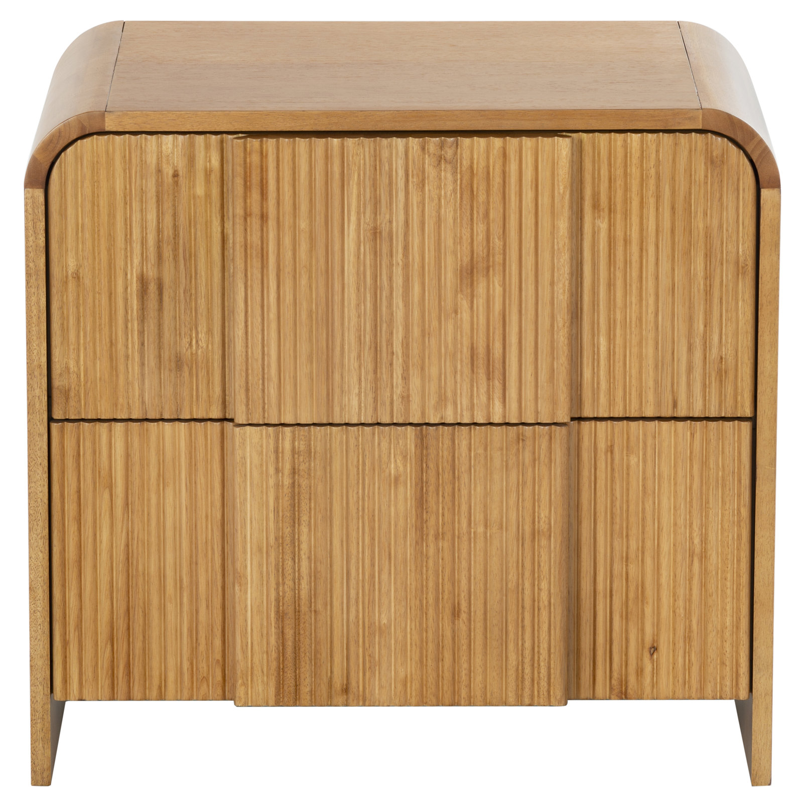 Vitale Reeded Wood 26" Nightstand, Natural