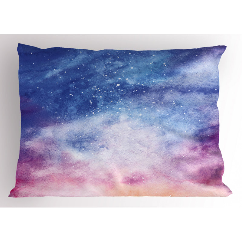 Blue/Pink Polyester Microfiber Piece Sham, Twin