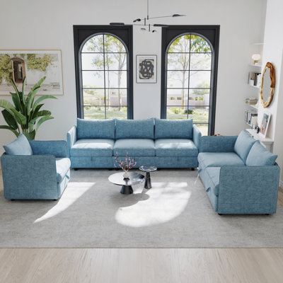 Modular Sectional Sofa, Convertible Sofa Seat With Storage, Sets Including Three Seater Sofa & Couches,Loveseat And Single Chair (1+2+3 Seat) For Living Room