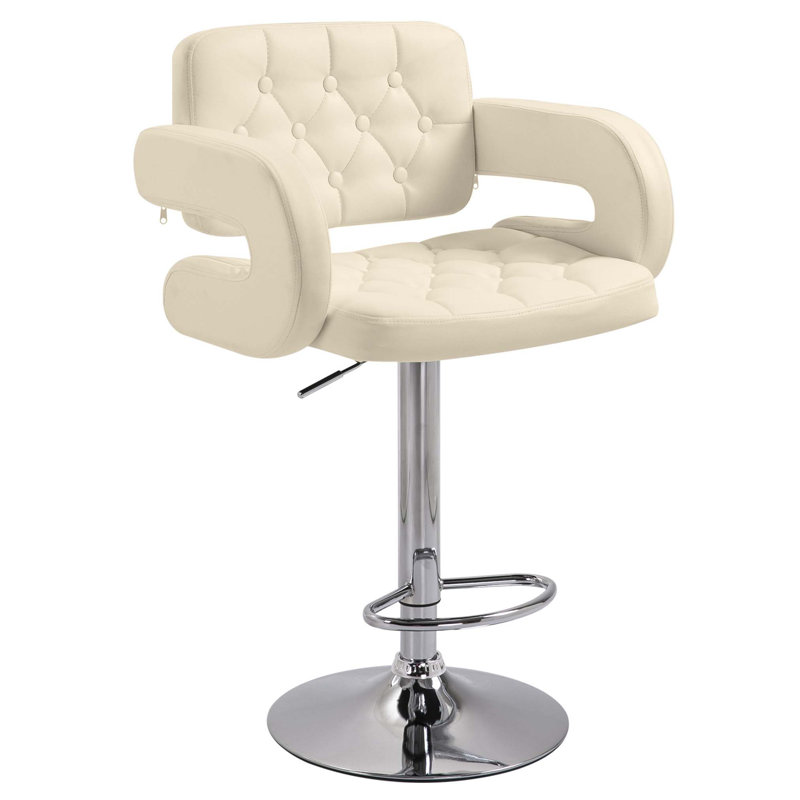 Bigvai Adjustable Height Counter Stool with Metal Frame, Beige