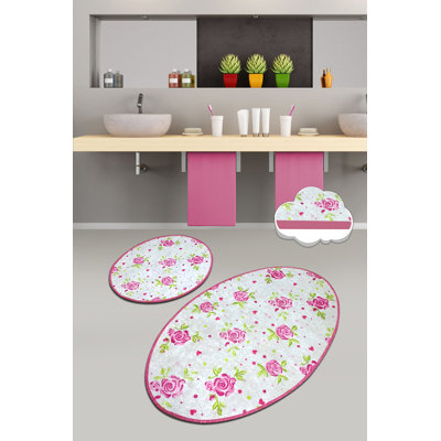 Premium Bathmat Set (2 Pieces), Antibacterial Polyester, 23.6 x 39.4 inches & 19.7 x 23.6 inches | Non-Slip Underside, 700 g/m² | Machine Washable, Soft & Durable for Bathroom Comfort, Stylish and Functional Design