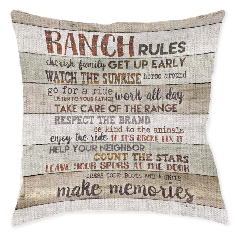 Coussin Rustic Ranch Rules