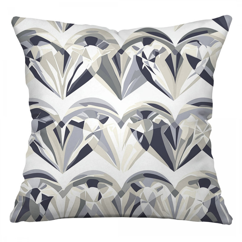 Coussin Hearts, coussins en sergé de coton géométrique, Carré 20 po