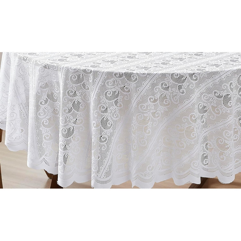 36 Inches Vintage White Round Tablecloth For Rustic Dining Table Décor, 36” Round, White