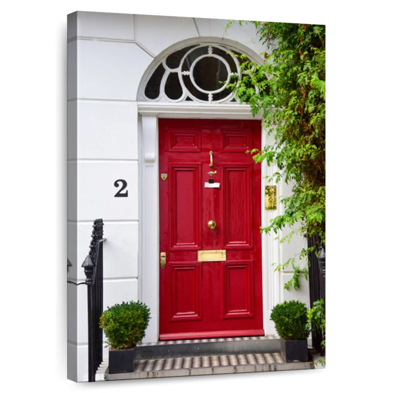 Lilie Red Georgian Door, 45" H x 30" W