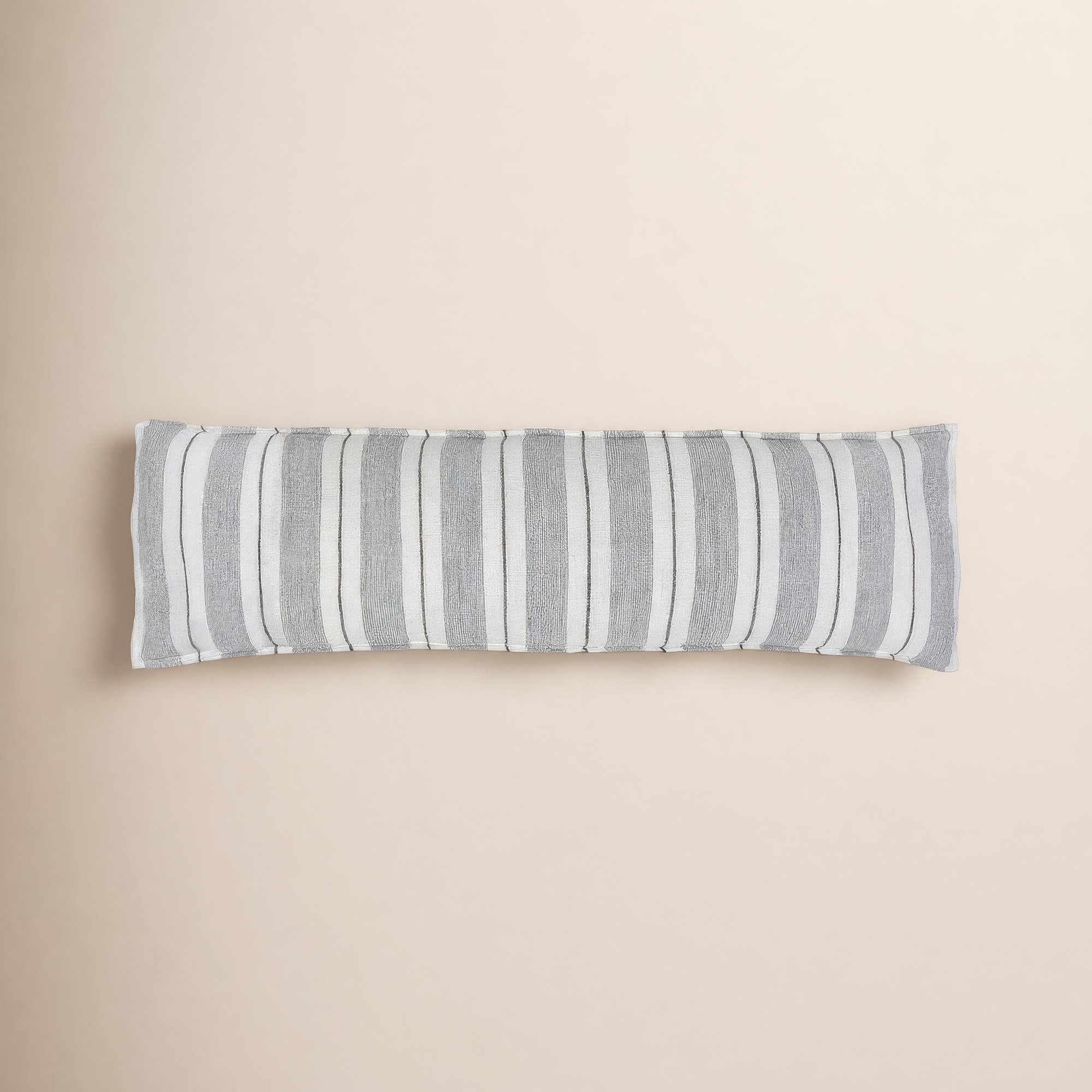 Laguna Striped Lumbar Throw Pillow, Gray/Charcoal
