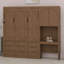 Lit escamotable avec armoire latérale réversible, éclairage DEL, tiroirs et tablettes de rangement multifonctionnelles Murphy-908055125