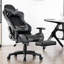 JL Comfurni Adjustable Reclining Ergonomic Faux Leather Swiveling PC & Racing Game Chair with Footrest-59230198