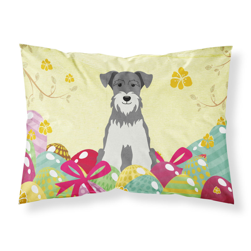 Taie d’oreiller œufs de pâques, Schnauzer miniature