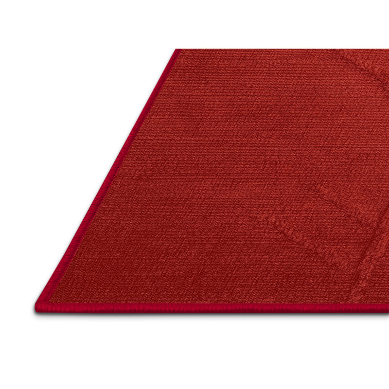 Machine Washable Solid Red Area Rug, Rectangle 2' x 3'