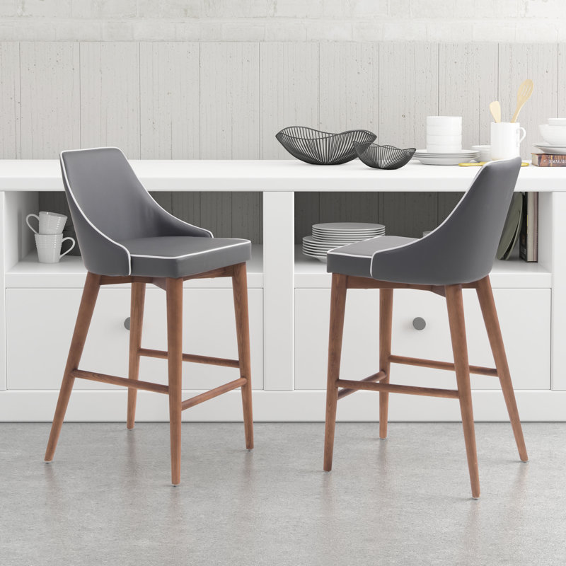 Tabouret de comptoir Moor gris foncé, Tabouret de comptoir (siège d'une hauteur de 26 p, Gris foncé