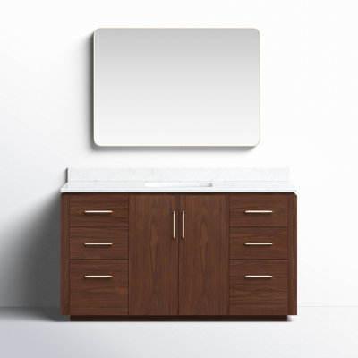 Cloverfield 60'' Single Bathroom Vanity with Cultured Marble Top