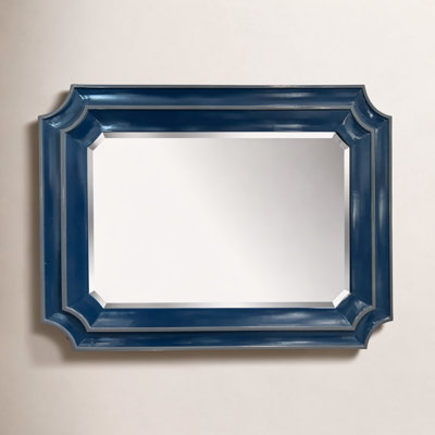 Ethan Scalloped Mirror Navy