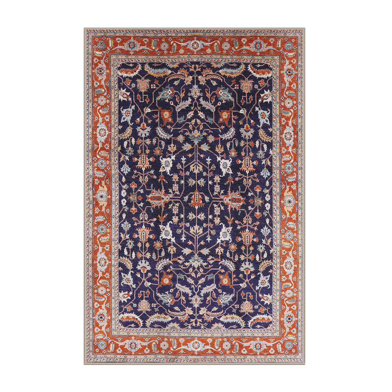 Tapis oriental rouge / bleu Kisag, Rectangle 6 pi x 9 pi