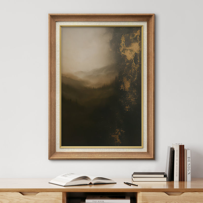 Œuvre encadrée de qualité supérieure - reproduction d'art abstrait pour décoration de salon - 26 po x 36 po, Naturel