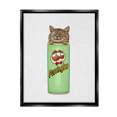 «Kitten In Chips Tin Floater Frame» par Ziwei Li sur toile