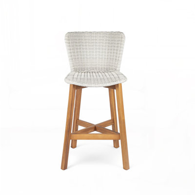 Tabouret d'extérieur en rotin et osier