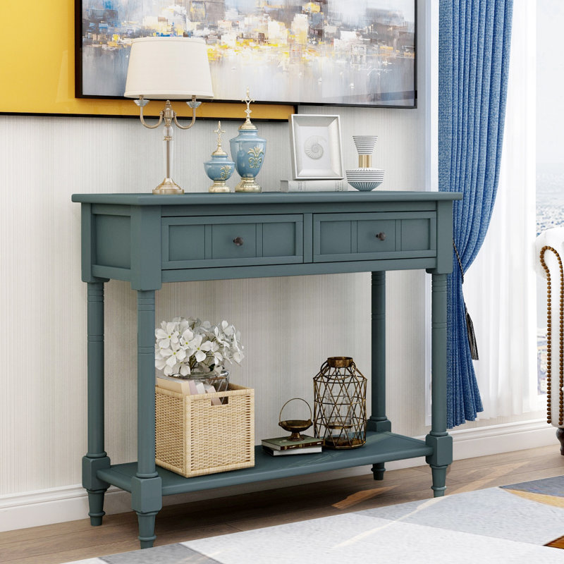 Gattilier 35.43'' Console Table, Navy, 30.25" H x 35.34" W x 13.8" D Duplicate