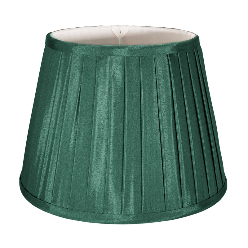 Traditional Classic Faux Silk Pleated Inner Lined Lamp Shade, Forest Green, 18 x 25cm