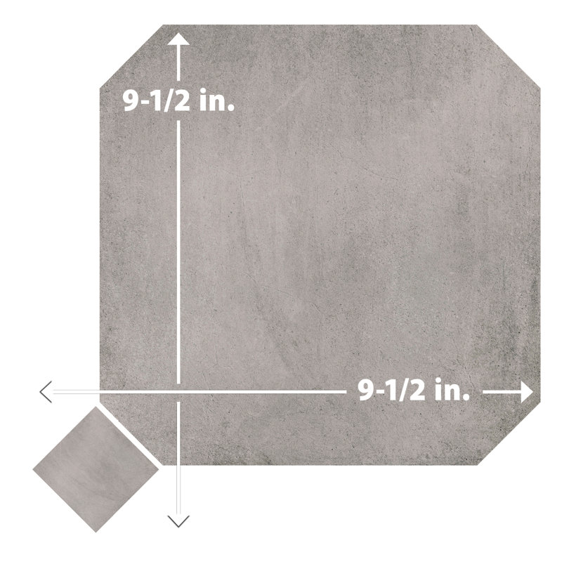 Laverton Octagon W/Taco 7-7/8 In. X 7-7/8 In. Porcelain Floor And Wall Tile, Gray