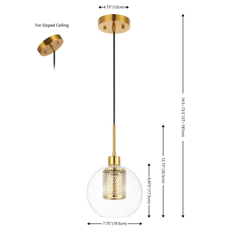Jeseka 1 - Light Brass Bowl Pendant