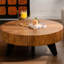 Table basse 35,4 "rétro avec base en bois massif - Plateau de qualité pour les pieds ronds polyvalents et le plateau de table de tout espace