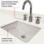 48 po L x P 22 po. Ensemble de meuble-lavabo simple en chêne blanc avec plateau en marbre de culture scellé à la main et miroir 46 po