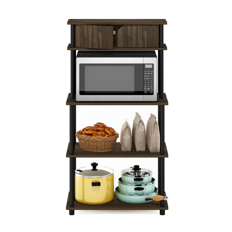 Rhyus Wood Kitchen Cart, Walnut/Black