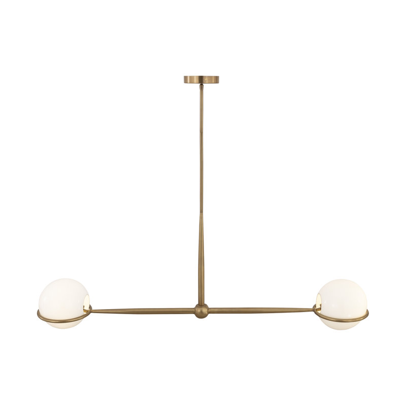 Lustre linéaire 2 lumières Orstyn, H 8 po x l 8,5 po x P 52 po, Deux lumières