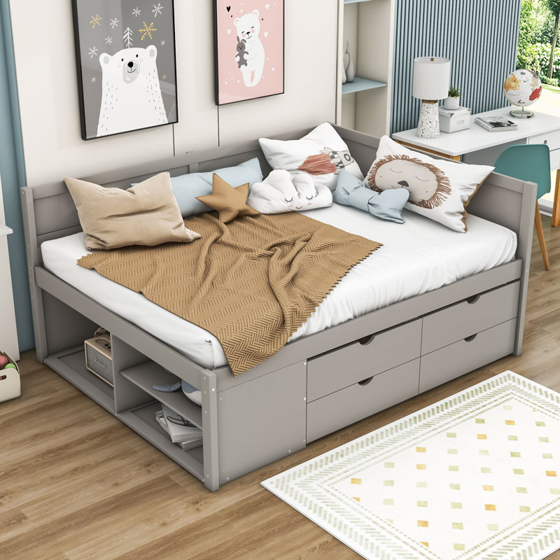 Nagako Wood Daybed, Full, Gray