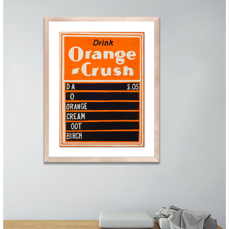 «Orange Crush» par Erica Hauser - Reproduction d'art graphique sur papier encadré, Naturel