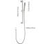 Douche à main réglable en hauteur avec barre coulissante de 28 pouces et 59 tuyaux, acier inoxydable nickel brossé, conception robuste, différents modèles de jet pour différentes situations